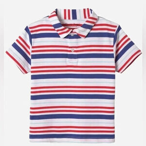 CLASSIC PREP Polo Boys Short Sleeve Shirt striped July 4 USA